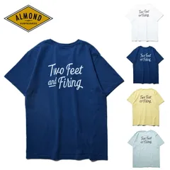 アーモンド サーフボード Tシャツ トップス Almond Surfboards TWO FEET and FIRING 半袖 プリント ブランドロゴ コットン 日本製 サーフィン サーファー ホワイト ネイビー イエロー グリーン ユニセックス TS1008のサムネイル