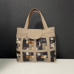 ハンドメイド　着物リメイク　パッチワークトートバッグ　61 カスリのサムネイル