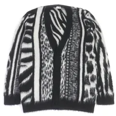 極美品□SAINT LAURENT PARIS サンローランパリ 21AW 690064 モヘア ジャングル サファリ ニットカーディガン 黒系 XL イタリア製 正規品のサムネイル