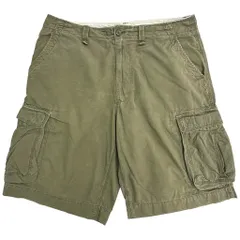 POLO JEANS ポロジーンズ ラルフローレン カーゴショートパンツ オリーブ(メンズ W38)中古 古着 Y3900のサムネイル