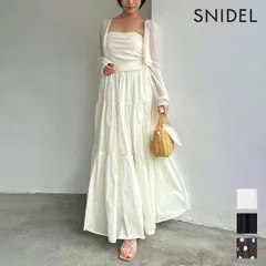 【SALE30%OFF】【即納】スナイデル SNIDEL ワンピース 26春夏 ボリュームスカートドッキングニットワンピース マキシ丈 長袖 セットアイテム ドット 無地 swno261143