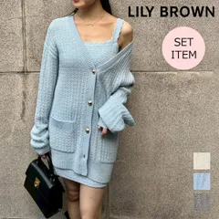 【SALE30%OFF】【即納】リリー ブラウン LILY BROWN トップス 26春夏 ツイーディーカーデセットミニワンピース ノースリーブ 長袖 ミニ丈 ニット lwno261059
