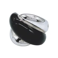 Damiani ダミアーニ ゴミトロ リング 925 1P ダイヤ ダイヤモンド オニキス 8.5号 指輪 シルバー ブラック ボリュームリング 大ぶり アクセサリー 1Pダイヤ 5105のサムネイル