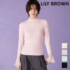 【SALE20%OFF】【即納】 リリー ブラウン LILY BROWN トップス 25秋冬 シアースリーブリブニット ミドル丈 長袖 lwnt261013