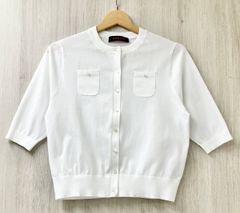 人気】CABAN ファインポリエステル 半袖カーディガン ホワイト S 