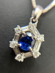 Pt900 プラチナ ペンダント サファイア 1.4ct スクエア トップのみ