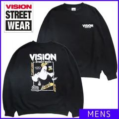 【新品・未使用】 トレーナー メンズ Ghost drip logo クルーネック VISION STREET WEAR ヴィジョンストリートウェア スウェット ポンチ お洒落 おしゃれ かわいい 可愛い 長袖 Black ブラック 黒 HB-5705040のサムネイル
