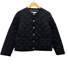 トラディショナルウェザーウェア Traditional Weatherwear ジャケット ブルゾン クルーネック キルティング コーデュロイ ウール 無地 長袖 32 紺 ネイビーのサムネイル