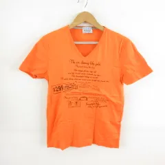 ニコルクラブフォーメン NICOLE CLUB FOR MEN カットソー Tシャツ 半袖 Vネック プリント ストレッチ オレンジ 46 *T335のサムネイル