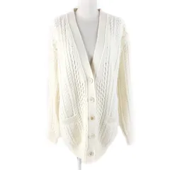 美品★Chloe クロエ 21AW ウール カシミヤ混 ケーブルニット 長袖 カーディガン トップス SNOW WHITE XS イタリア製 正規品 レディースのサムネイル