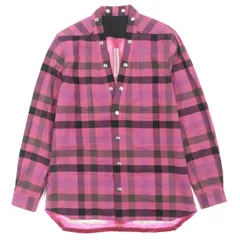 極美▼リックオウエンス 23SS RP01C5242 FOGPOCKET LARRY SHIRT チェック柄 Vネック ロングスリーブ 長袖シャツ 40 正規品 ユニセックスのサムネイル