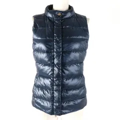 美品☆Herno ヘルノ PI0483D ロゴ金具 ZIP UP 軽量 ライト ダウンベスト ダークネイビー 40 レディース ルーマニア製のサムネイル