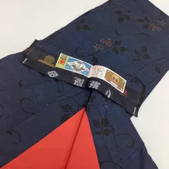 中古品　未使用　袷着物　本場奄美大島紬　証紙つき　正絹　裄63  R975のサムネイル