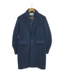 美品 デンハム 牛革レザー使用 インディゴ染め コットンウール