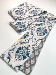 蘇州刺繍 汕頭刺繍 明綴れ地 袋帯 鳳凰 鳥 雪輪 金通し 正絹 六通 Q894