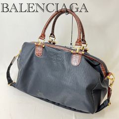 バレンシアガ ボストンバッグ ライセンス 2way クロコ型押し ナイロン