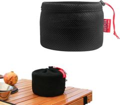 POPULAR MARKET Cookware Organizer, Camping Cooking Utensil Storage, Picnic Bag, Dish Storage, Hiking, Outdoor Cookware Case, Kitchen Convenience (Black, 26x18cm)