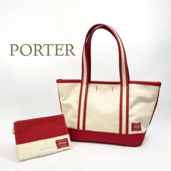 美品 PORTER GIRL ポーターガール キャンバス トートバッグ 赤 パス