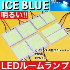 200系 ハイエース 4型 コミューター [H25.12～] アイスブルー LED ルームランプ 超爆光 COBパネル 全面発光 水色 室内灯 パーツ ライトのサムネイル