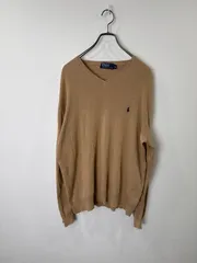 S00600｜RalphLauren｜ラルフローレン｜長袖ニット｜Vネックニット｜ハイゲージニット｜ポニー刺繍｜ネイビー紺｜XL｜メンズ｜古着｜アメカジ｜USA古着｜90S｜Y2K｜ヴィンテージ｜フォロー割｜今期トレンド