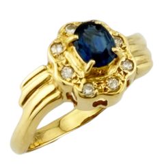 K18 750 サファイア0.2ct メレダイヤ 14号リング 指輪 宝石 - メルカリ