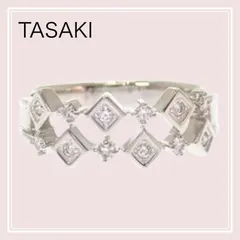 【初夏限定セール】タサキ TASAKI ダイヤモンド リング 10.5号 18金 K18 ホワイトゴールド ダイヤモンド 0.16ct 透かし 幾何学 誕生日 記念日 プレゼント 人気 フォーマル 逸品のサムネイル