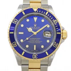ロレックス Rolex 腕時計 サブマリーナー デイト 16613 P番 2000年製 デイト 夜光インデックス 夜光針 回転ベゼル サンレイ ブルー文字盤 K18YG SS 自動巻き  【OH済み】 【箱・保付き】 【中古】のサムネイル