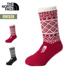 ノースフェイス 靴下 THE NORTH FACE ヌプシ ブーティ ソックス SE Nuptse Bootie Socks SE ルームソックス 厚手 ボアフリース 抗菌 防臭 滑り止め ユニセックス 暖かい くつ下 レッド NN82531 FW 正規品のサムネイル
