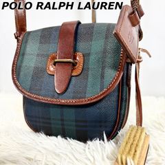 Ralph Lauren ポシェット ショルダーバッグ 巾着 チェック グリーン