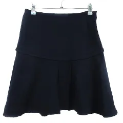 スピック＆スパン ノーブル Spick&Span Noble スカート フレア ミニ サイドファスナー コットン 無地 38 紺 ネイビー ボトムスのサムネイル