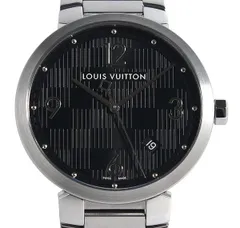 箱保付 美品 LOUIS VUITTON ルイヴィトン タンブール Q1D00 ダミエ デイト クオーツ メンズのサムネイル