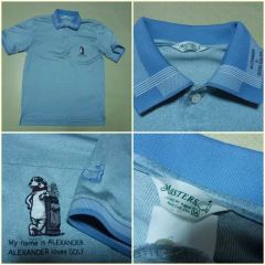 MALBON GOLF マルボンゴルフ 襟付き ワイド シャツ ボーダー レッド