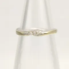 【美品】Courreges　クレージュ　3pダイヤモンドリング　0.03ct　K10　9号　1.6g　10金のサムネイル