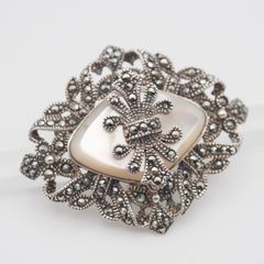 碌山 ロクザン SILVER925 シードパール マーカサイト リング 13号