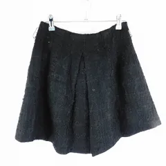 パンソー Pinceau スカート フレア ミニ タック サイドファスナー 厚手 ウール モヘヤ混 無地 36 黒 ブラック ボトムス /T2のサムネイル