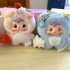 アイスクリーム ぬいぐるみ キーホルダー 2種 (ピンク 豚 / ブルー クマ)