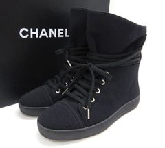 極美品 CHANEL シャネル ココマーク マトラッセ ハイカットスニーカー