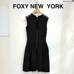 【フォクシーブティック FOXY boutique】メッシュ切替ジップニットドレス ニットワンピース 20967 ブラック黒のサムネイル
