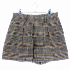 アダムエロペ Adam et Rope' for AUTHENTIC CLOTHES ショーパン パンツ ショート タック ジップフライ ウール チェック 36 茶 ブラウン ボトムス /T2のサムネイル