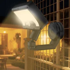 人感センサー マグネット式 ライト 600ルーメン 超高輝度 ソーラー/USB充電 屋外ライト IP65防水 360度調整 3つ感知モード 庭 92LED パティオ フェンス 屋外用 停電対策 ソーラーライト 防災対策 取り付け簡単 (電球色)のサムネイル
