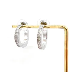 美品★ Swarovski スワロフスキー ピアス フープ クリスタル シルバー 大ぶりのサムネイル