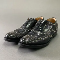 3f7 《美品》定価￥105.600 Church's チャーチ BURWOOD MET バーウッド スタッズ ドレスシューズ 35 ブラック レザー 革靴 イタリア製k02iのサムネイル