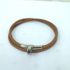 HERMES エルメス ブレスレット バングル トルネード レザー ブラウン
