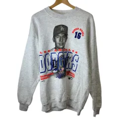 【中古】　Nutmeg Mills　スウェット　90s vintage　90年代　OLD　長袖　トレーナー　トップス　クルーネック　裏起毛　プリント　野茂英雄　Dodgers　USA製　古着　/1952のサムネイル