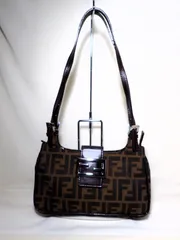 FENDI フェンディ ズッカ ワンショルダーバッグ マンマバゲット 26767 ブラウン キャンバス レザー レディースのサムネイル