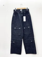 新品 WHO'S WHO gallery フーズフーギャラリー ブッシュパンツ カーゴワイド デニムパンツ sizeF/黒 ■■レディースのサムネイル