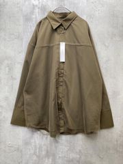 希少タグ付き「ケレン」ダブルカラーデザインシャツ カーキ ゆったり 