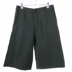 クローラ crolla ハーフパンツ ショート タック ジップフライ ウール 無地 36 カーキ ボトムス /T2のサムネイル