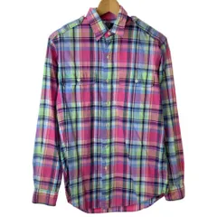 【中古】　POLO by RALPH LAUREN　チェックシャツ　長袖　トップス　レギュラーカラー　胸ポケット　古着　/1552