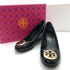 【箱あり】Tory Burch パンプス ウェッジソール 24.5cm ブラック ゴールドメタル トリーバーチ SGAW26-2096のサムネイル